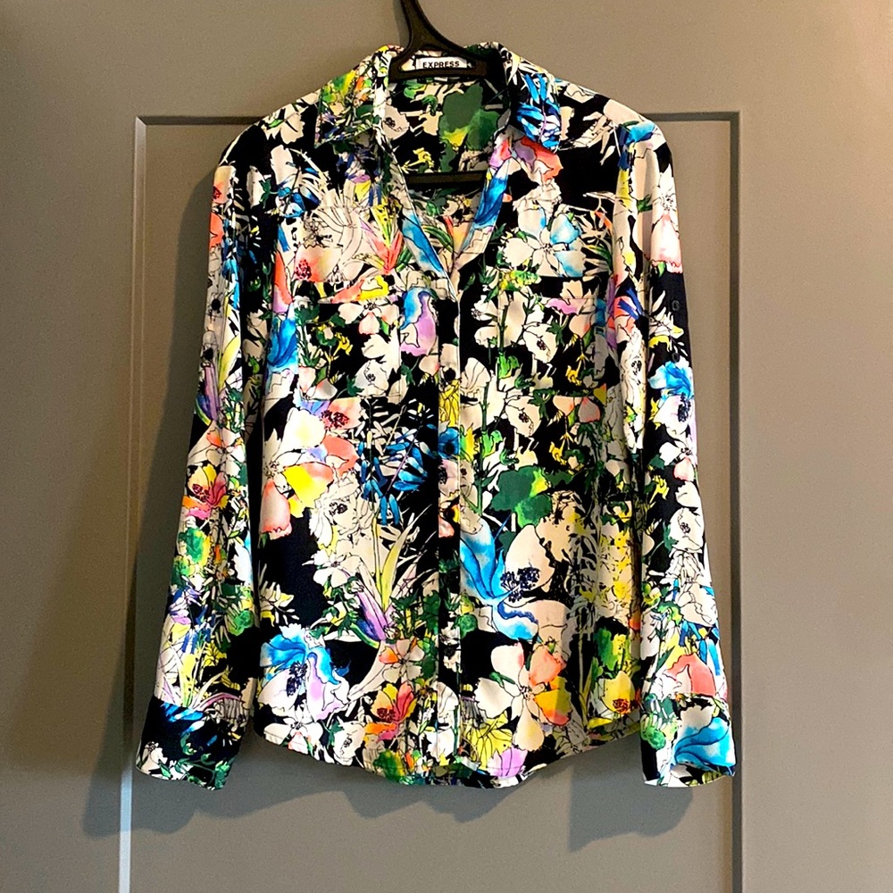 Express Portofino XS Floral Button Down